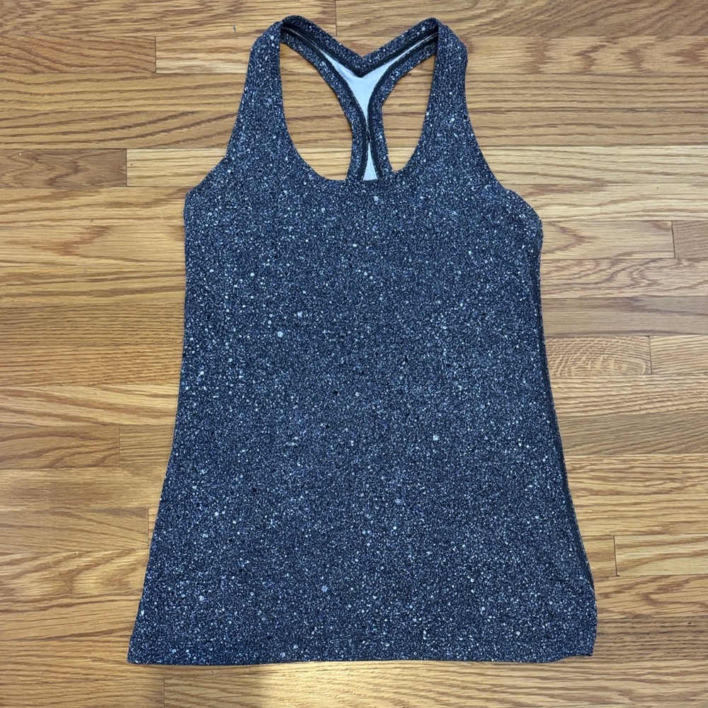 Athletic Tank Top, Lululemon Speckled Gray Racerback Tank Top 2.0, Nulu Fabric